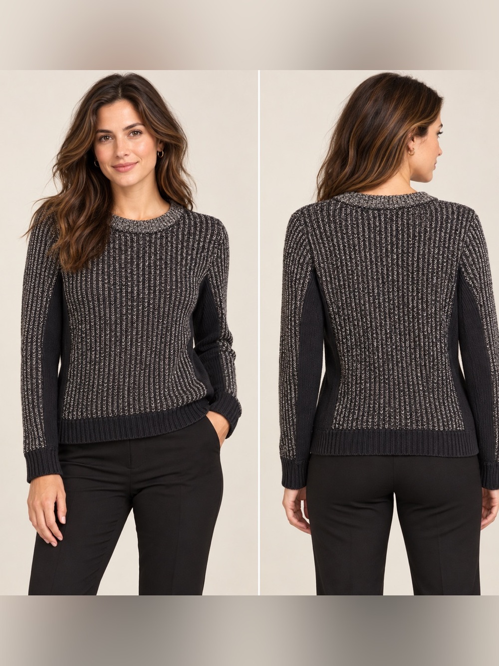 rag & bone Paula Herringbone Crewneck Sweater